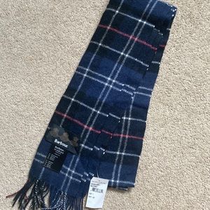 Barbour Nordstrom navy plaid wool scarf unisex